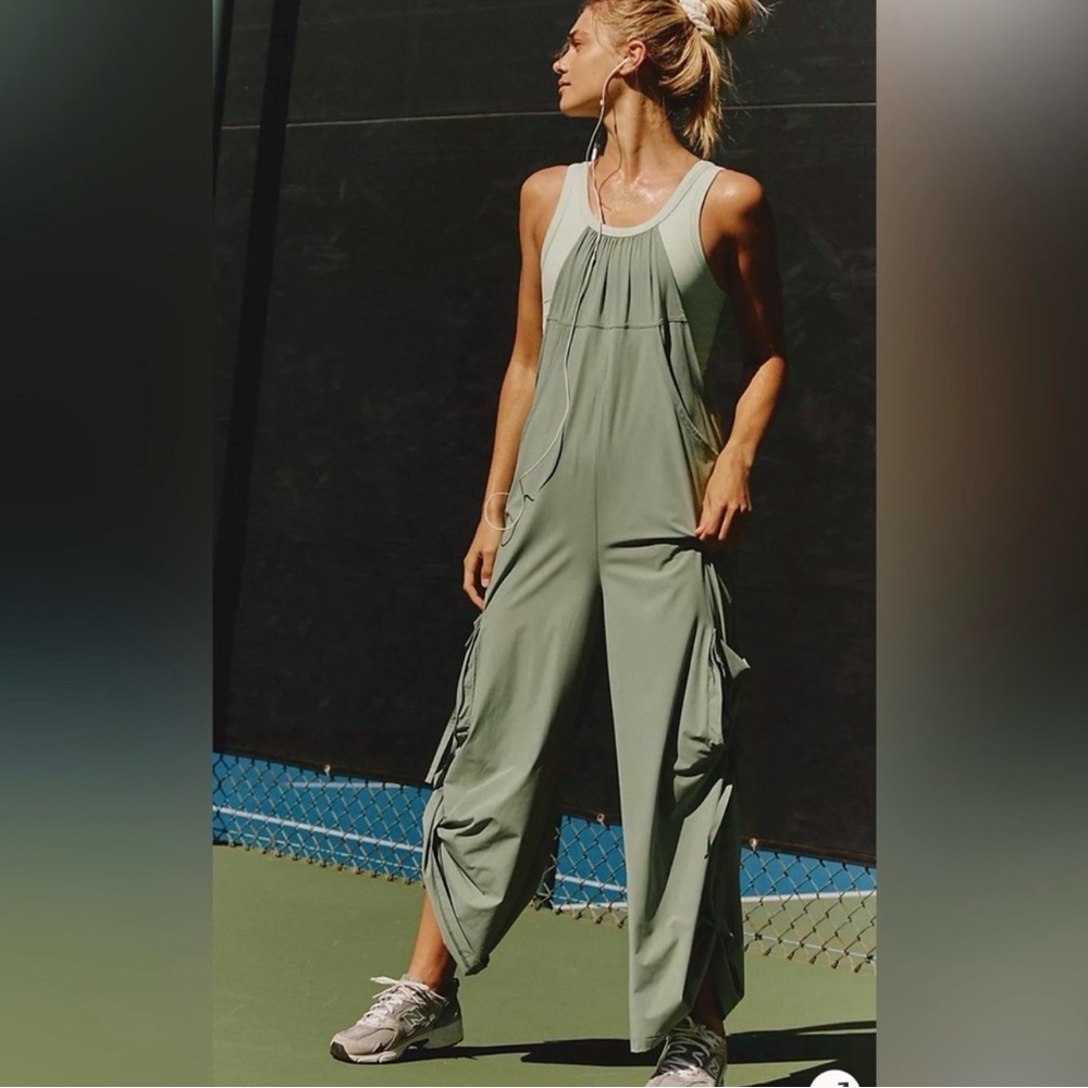 Free People Pathfinder One Piece Jumpsuit Cactus/Fern Combo Size XL